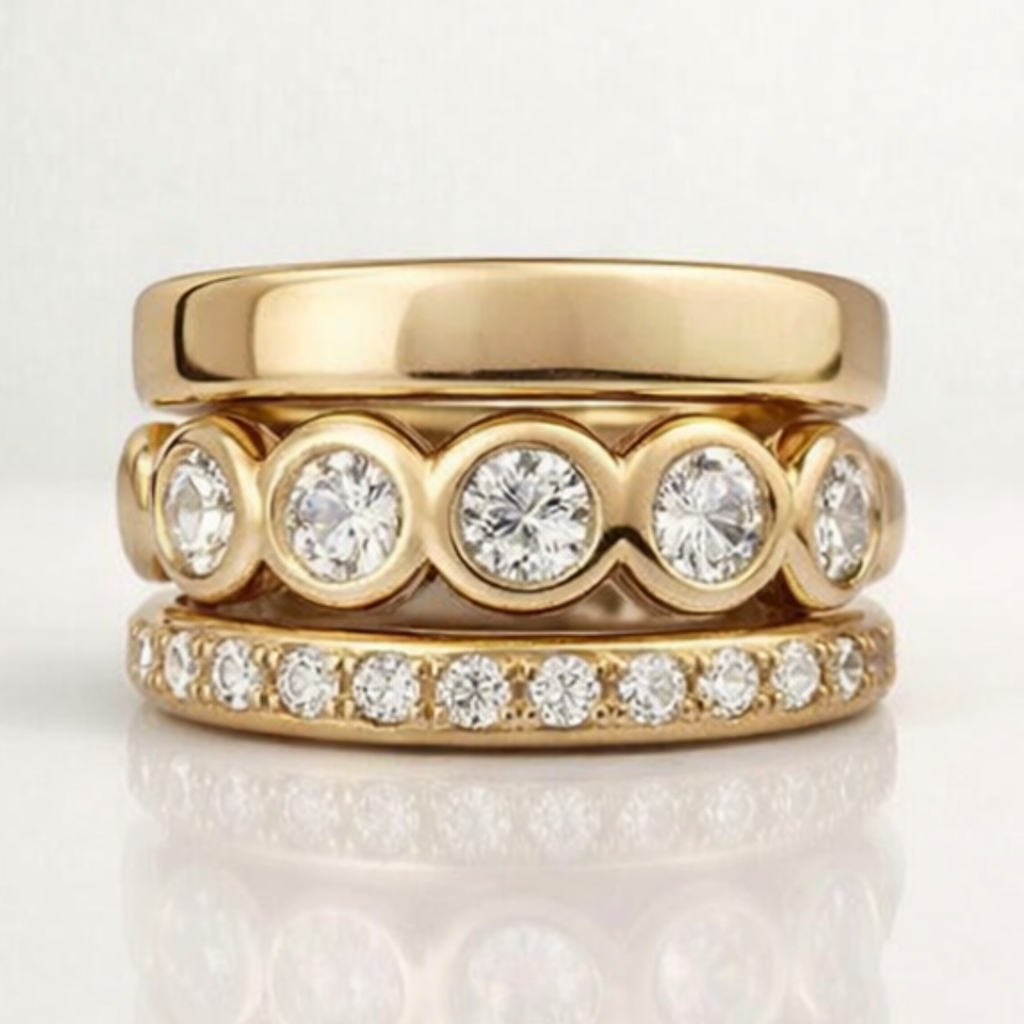 Zirkonia Geschmiedeter Goldring