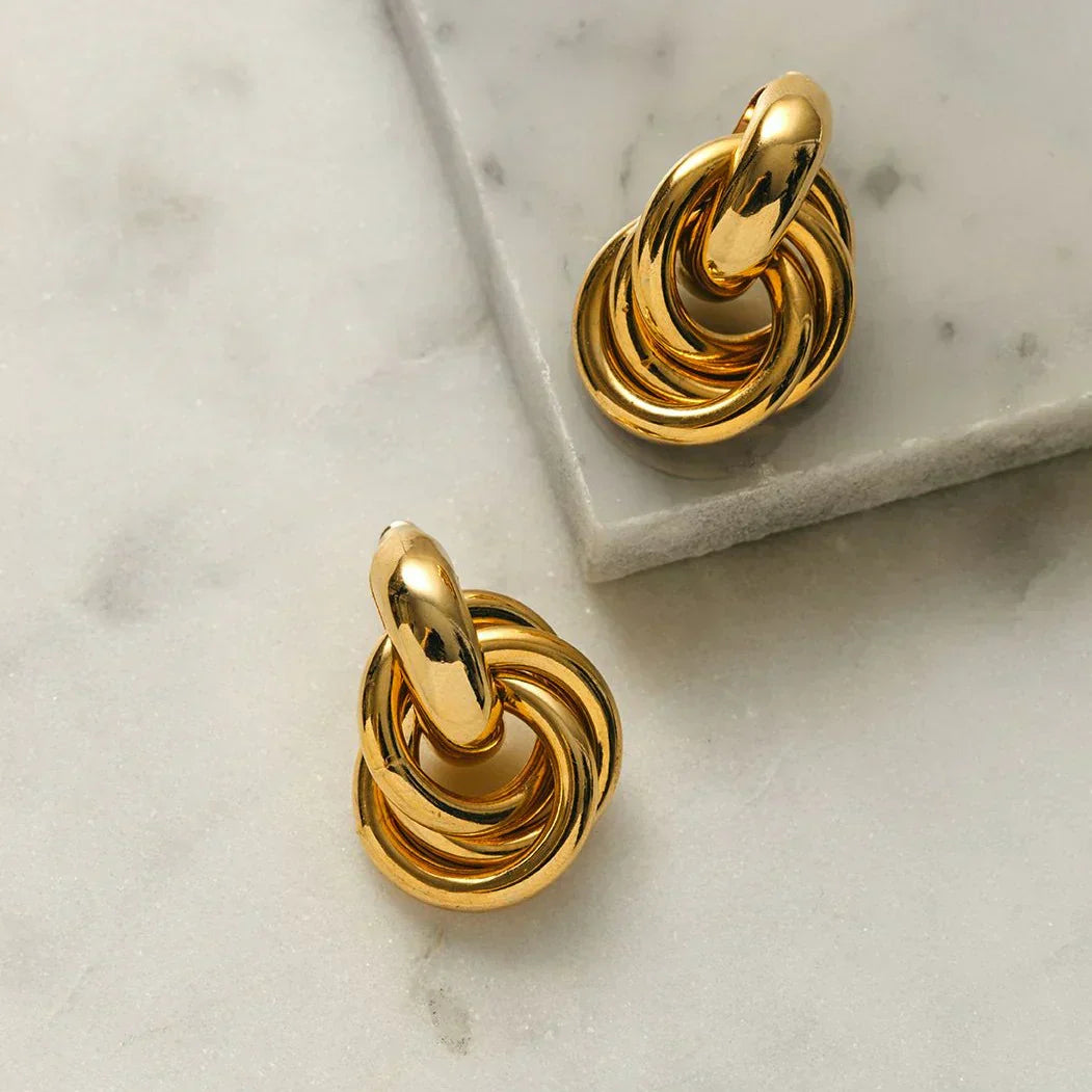 Auffällige Verschlungene Ohrringe aus Weißgold