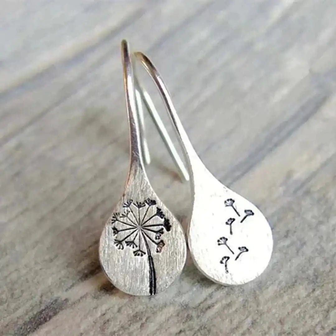Vintage Silber Blumen Ohrringe