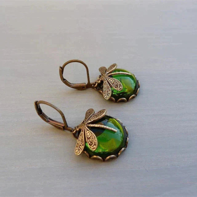Vintage Libellen Gold Ohrringe