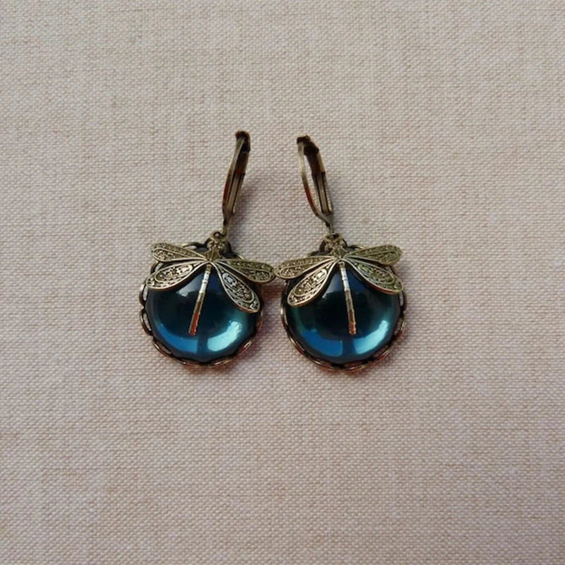 Vintage Libellen Gold Ohrringe
