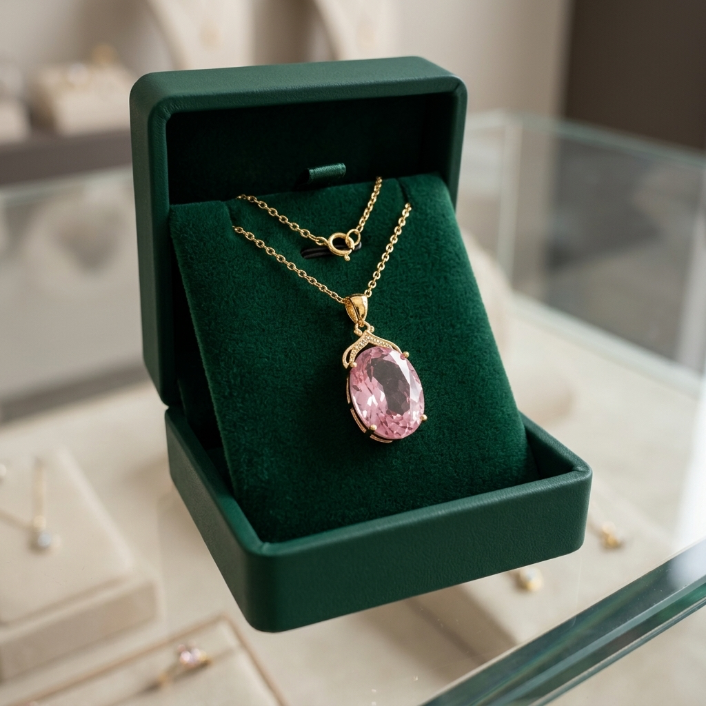Pink Sapphire Imperial Oval Necklace