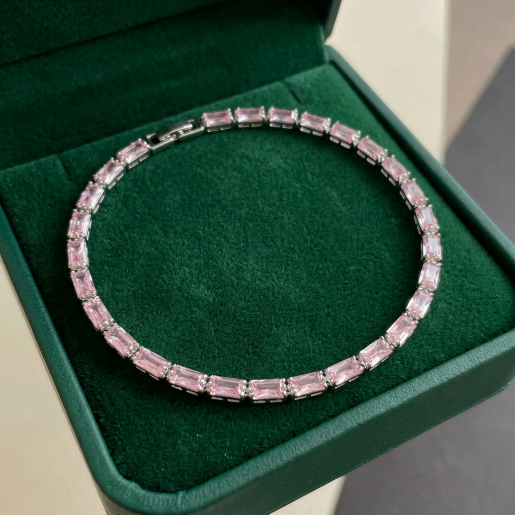 Rosa Saphir Prisma Tennisarmband