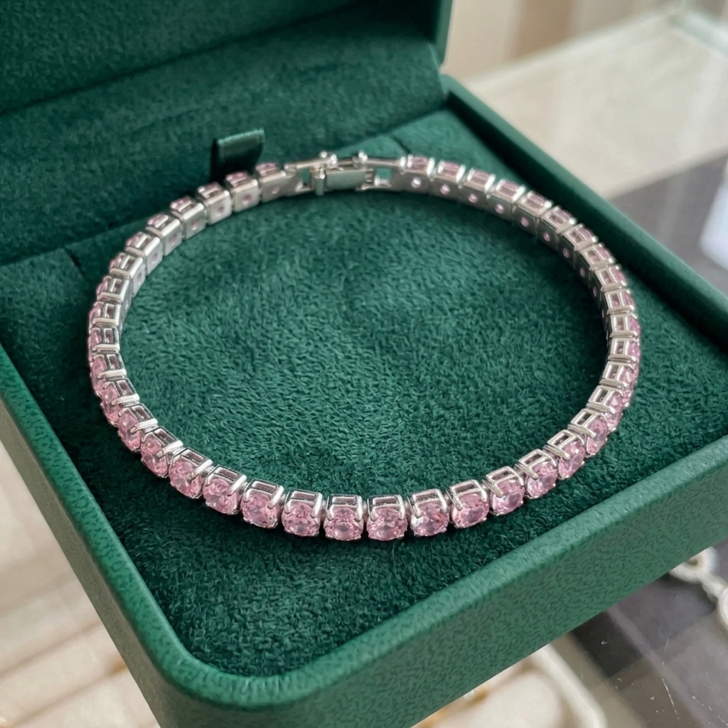 Rosenquarz Tennisarmband