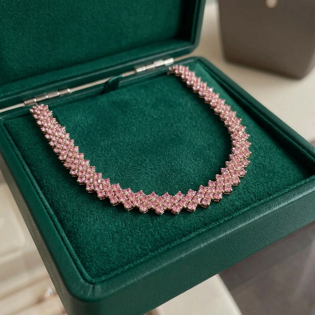 Rose Ember Line Necklace