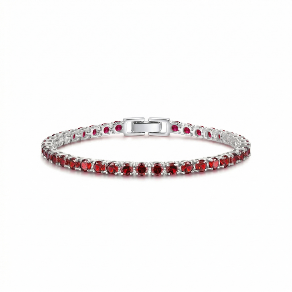 Ruby Tennis Armband aus Weißgold