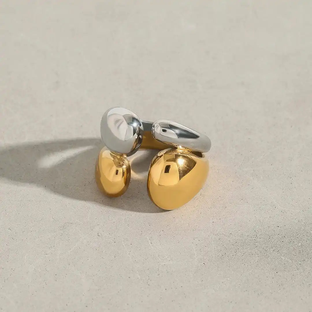 Zweifarbiger Gold-Silber Stapelring