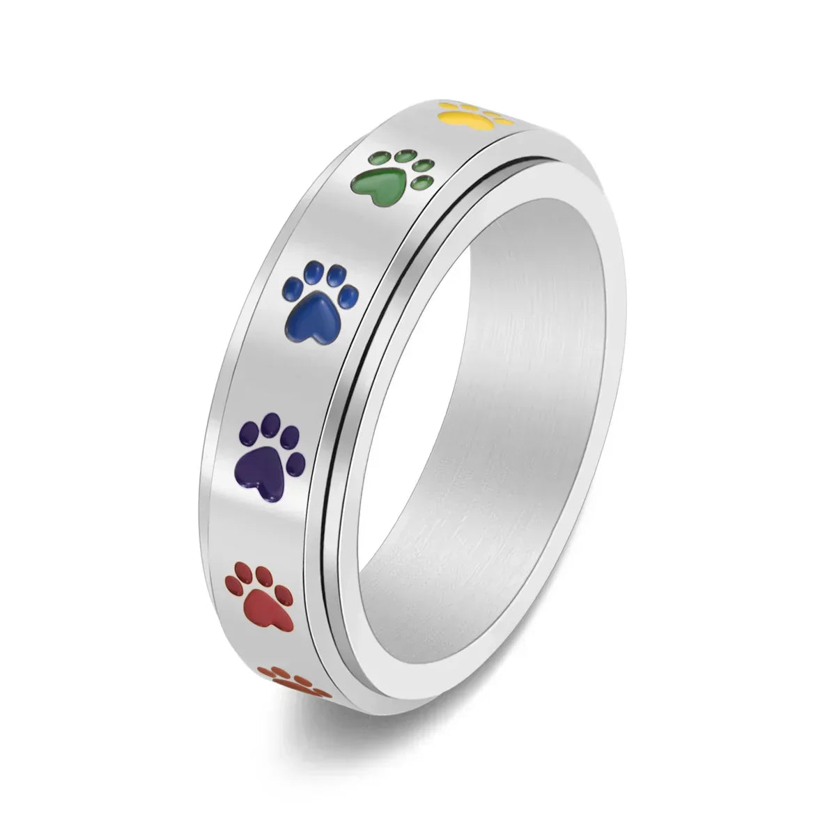 Edelstahl Pfoten Spinner Ring