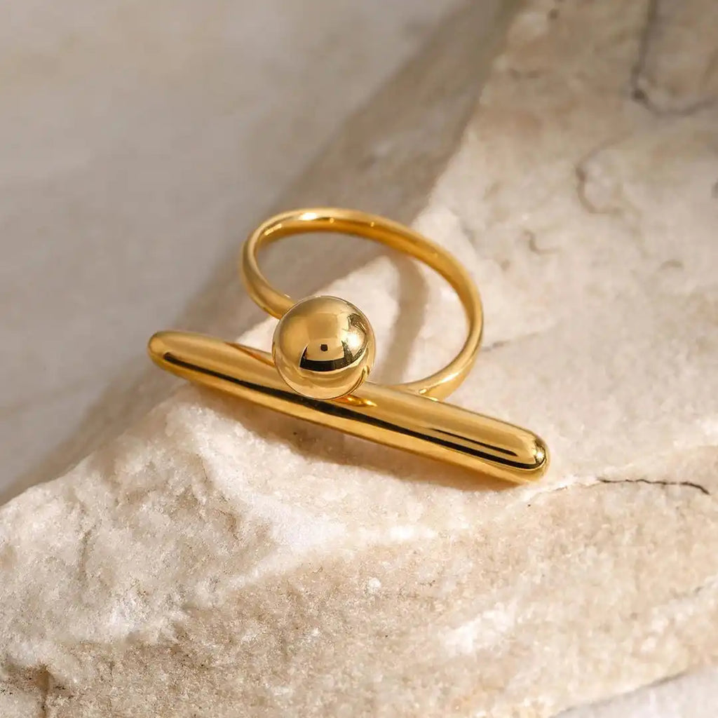 Zeitloser Goldstern Verstellbarer Ring
