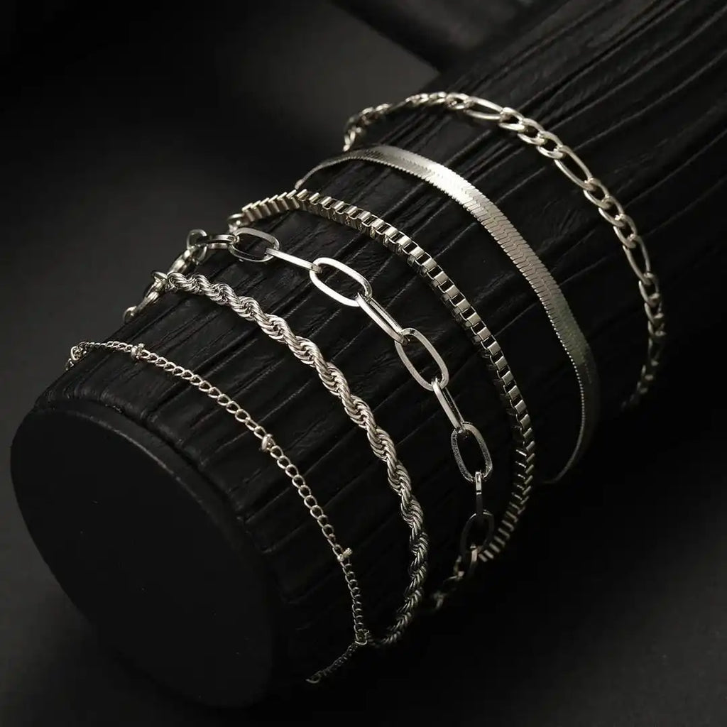Boho Retro Kubanisches Armband Set