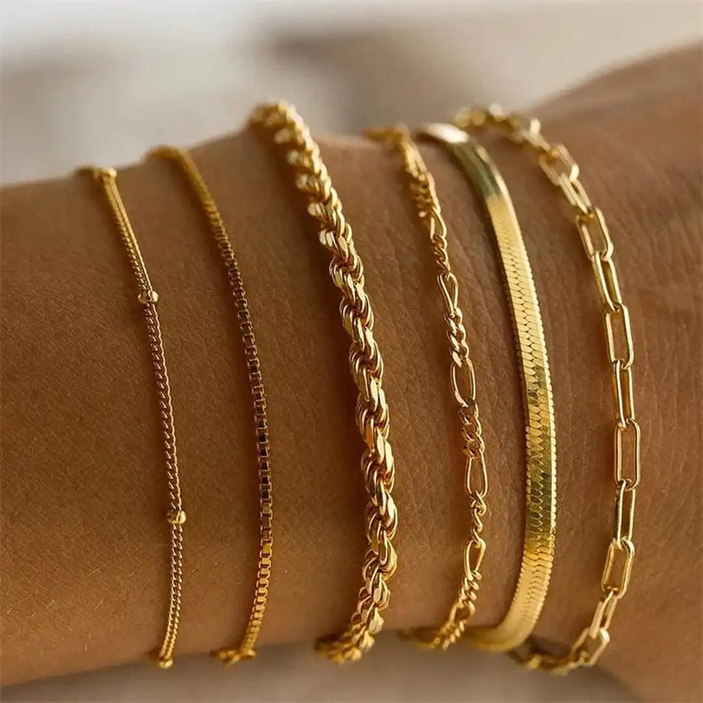 Boho Retro Kubanisches Armband Set
