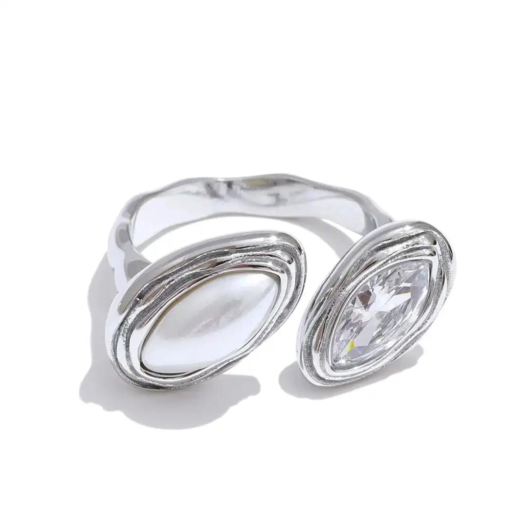 Doppelter Marquise Bypass Verstellbarer Ring