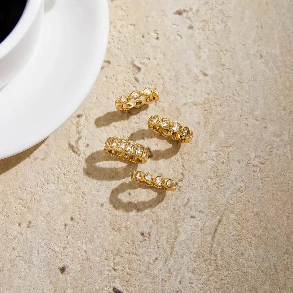 Variety Baguette Zirkonia Ring Set