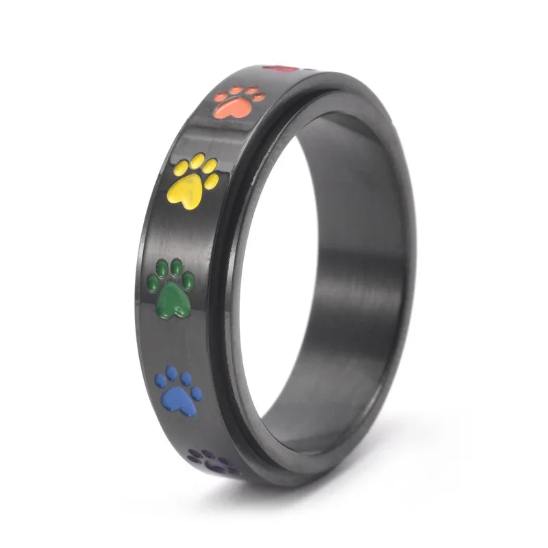Edelstahl Pfoten Spinner Ring