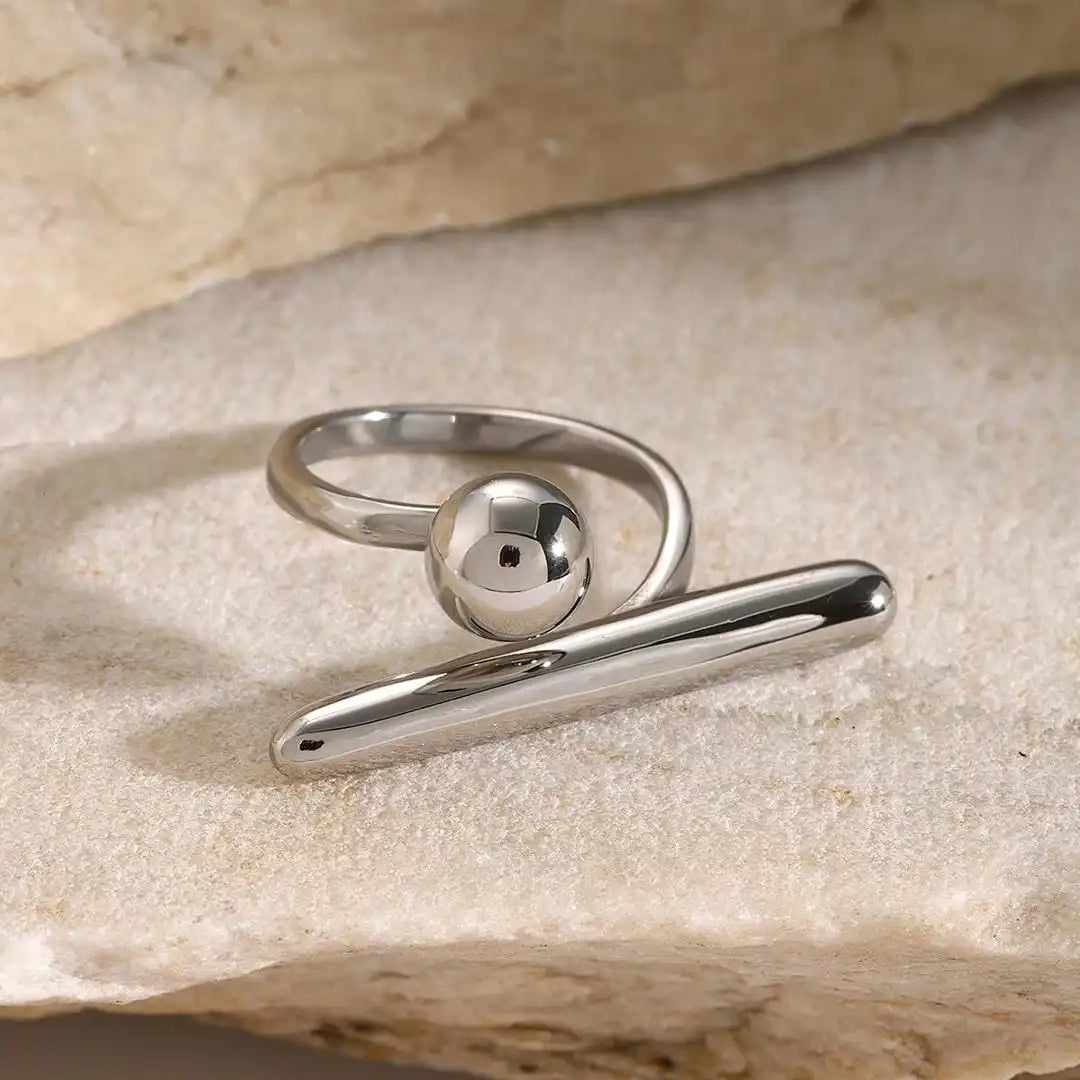Zeitloser Goldstern Verstellbarer Ring
