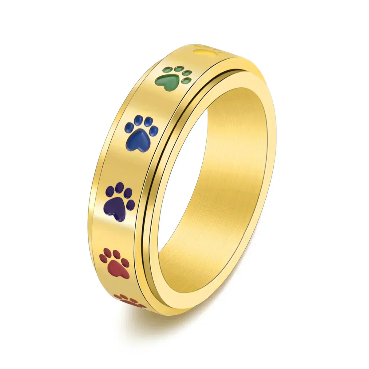 Edelstahl Pfoten Spinner Ring