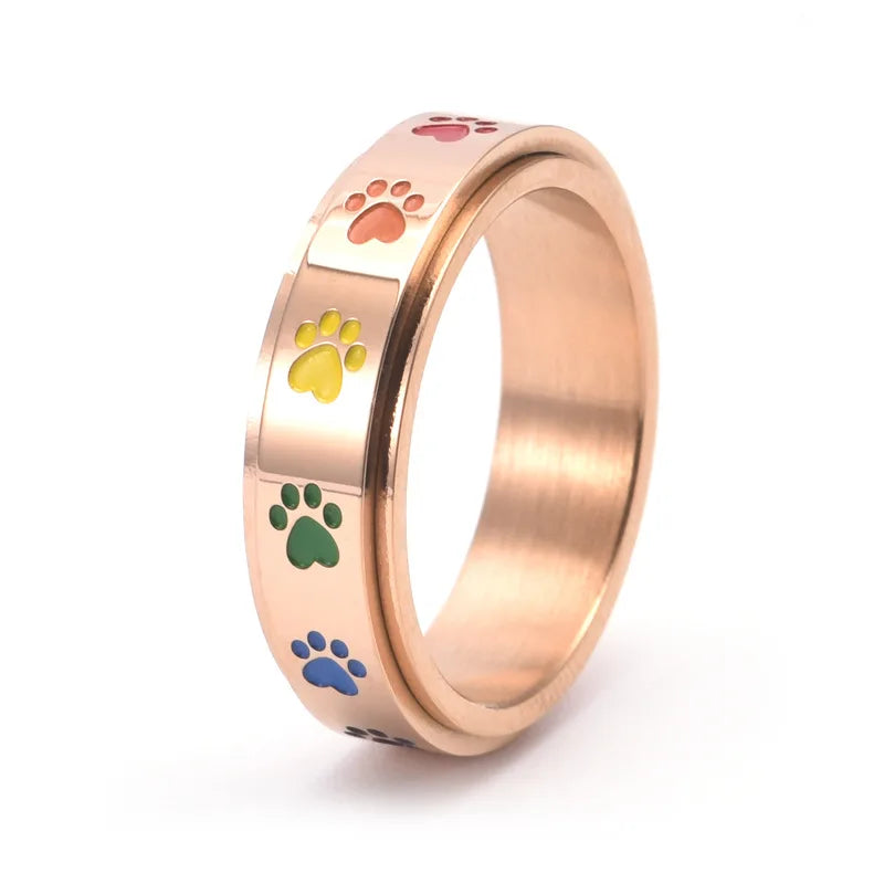Edelstahl Pfoten Spinner Ring