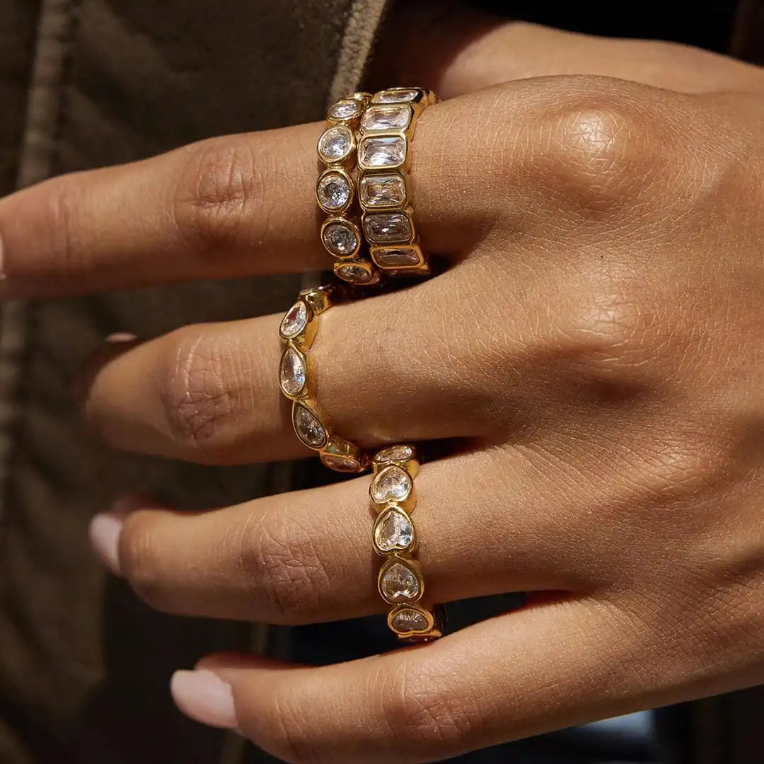 Variety Baguette Zirkonia Ring Set