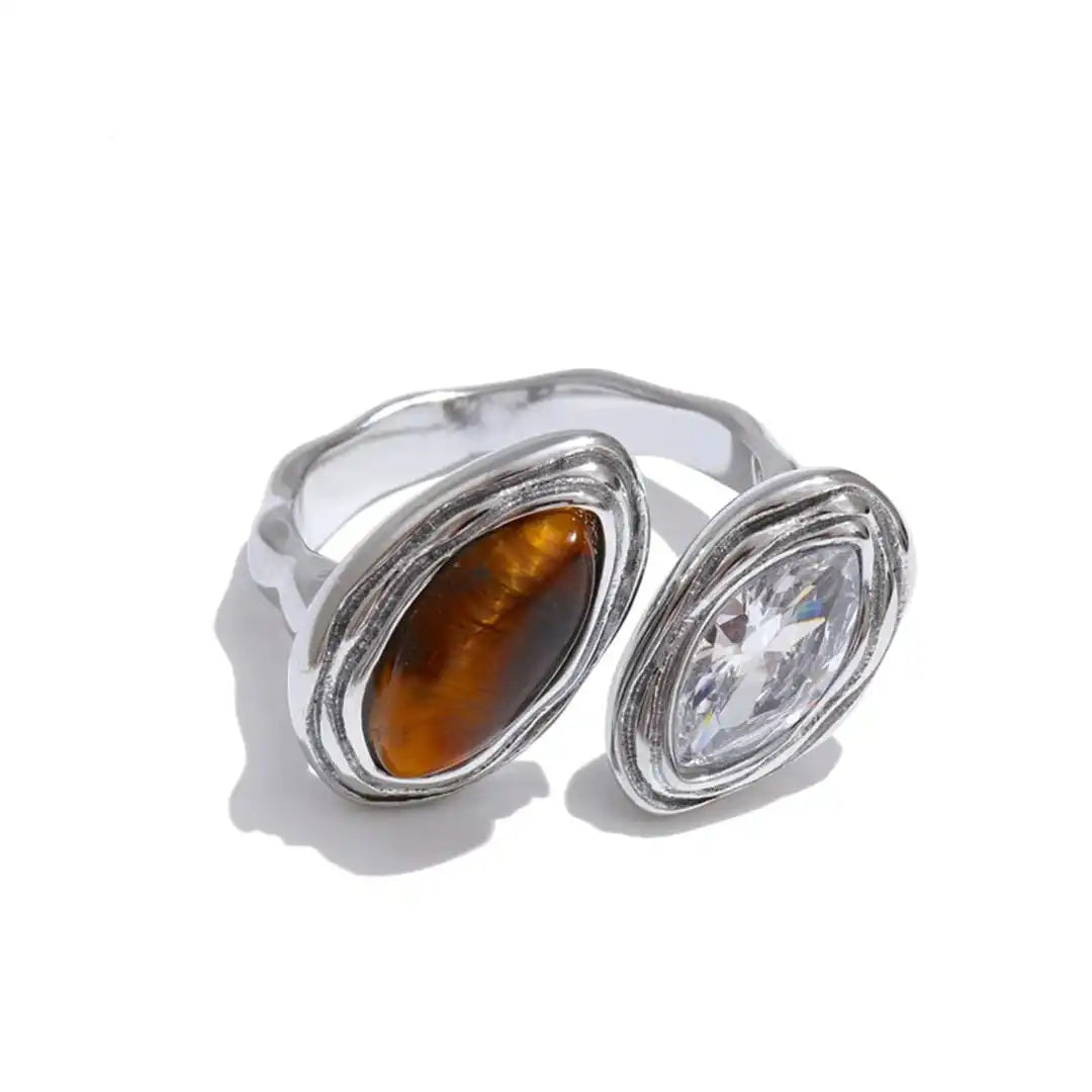 Doppelter Marquise Bypass Verstellbarer Ring