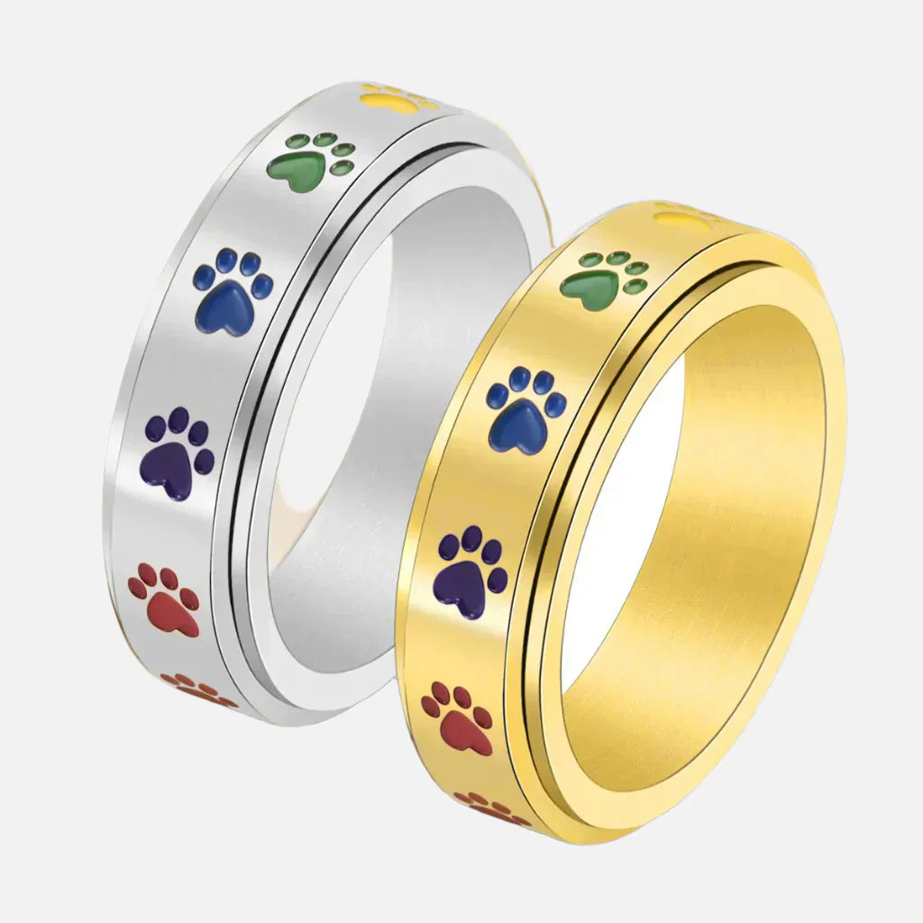 Edelstahl Pfoten Spinner Ring