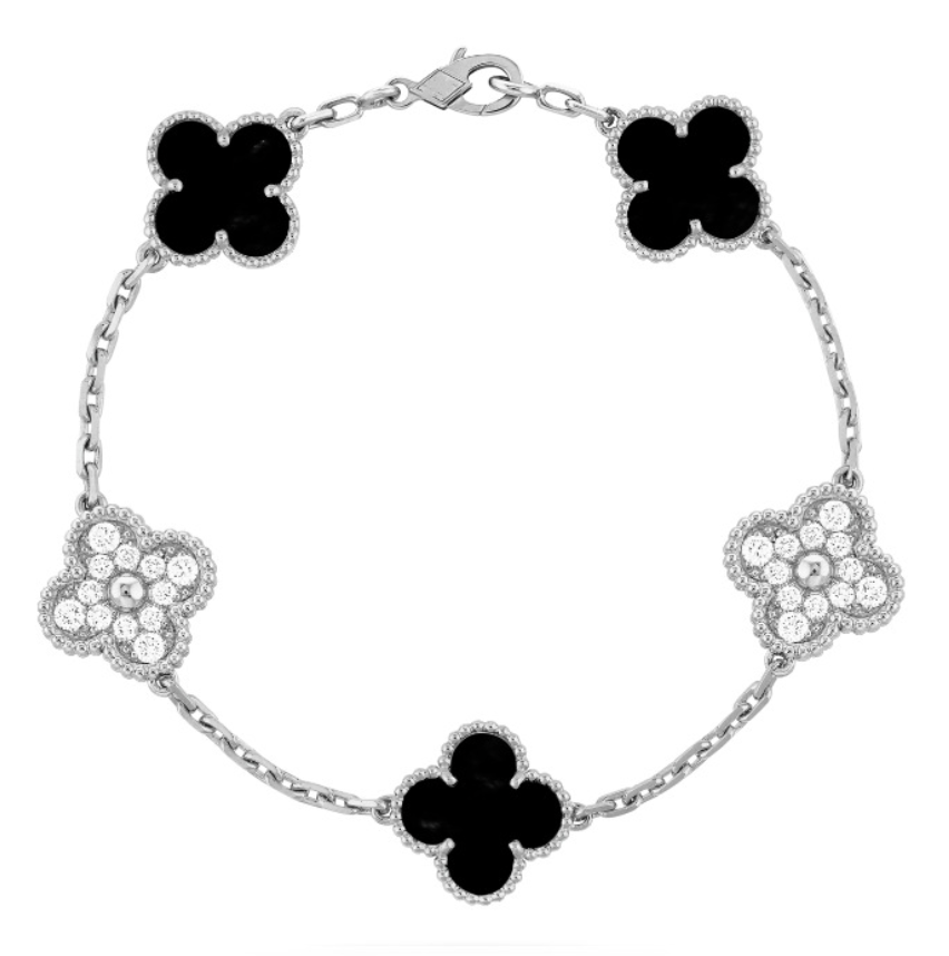 CLOVER | Armband Schwarz/Silber Prestige