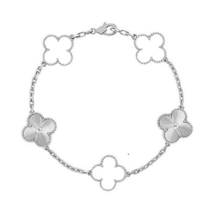 CLOVER | Armband Weiß/Silber