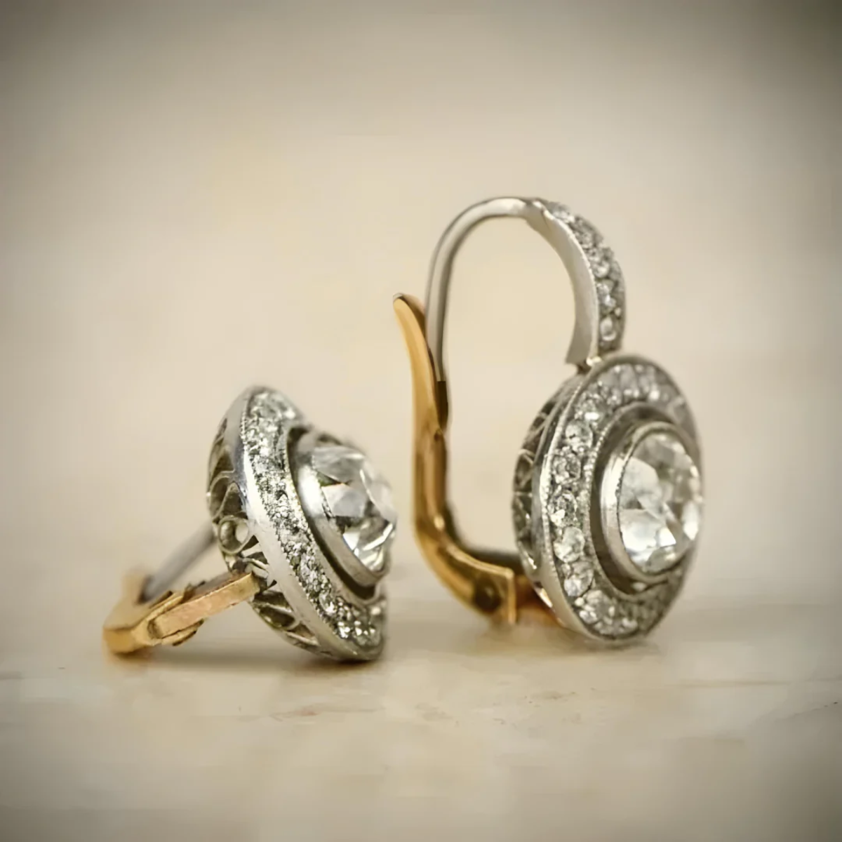Vintage Runde Zirkonia Ohrringe