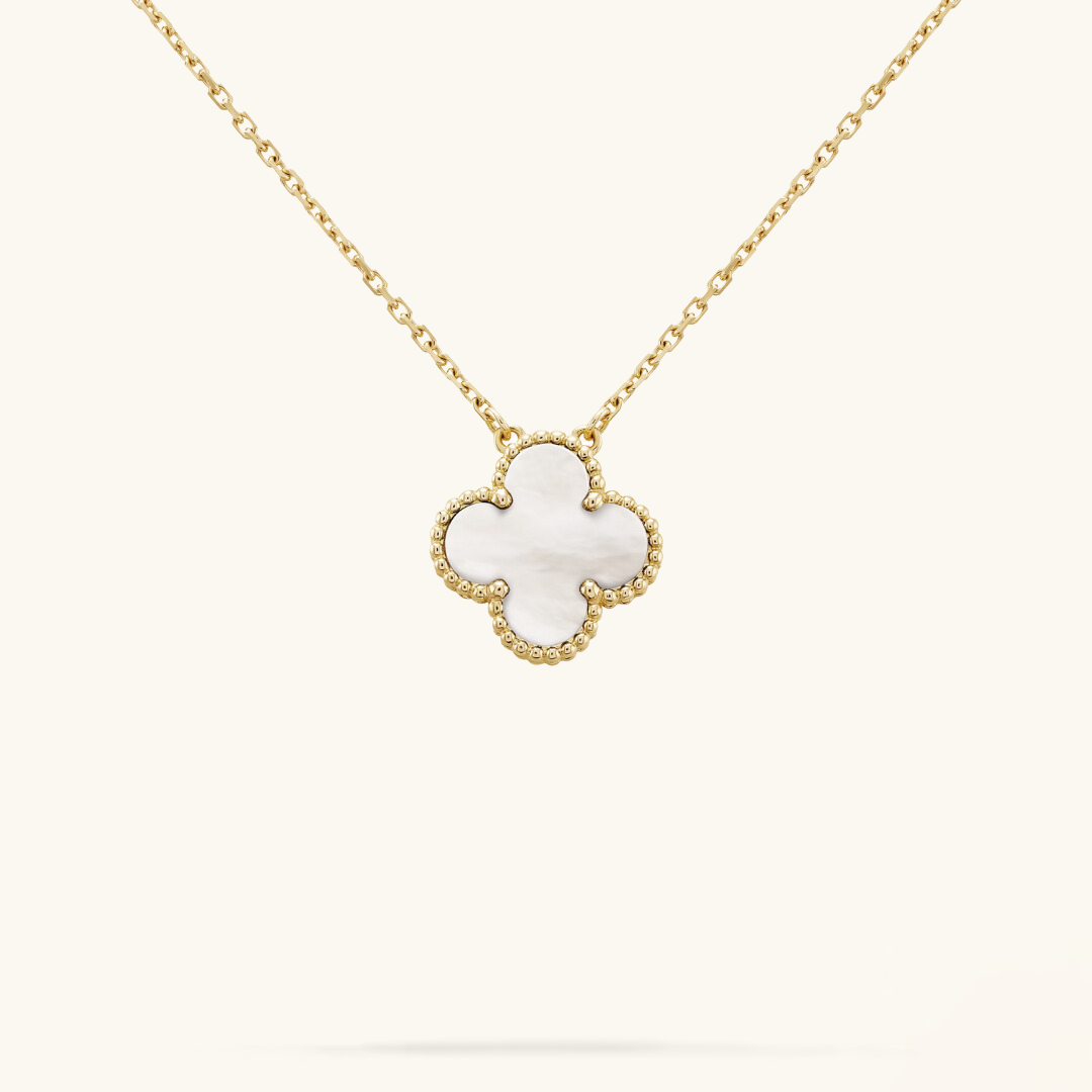 CLOVER | Halskette Weiß/Gold