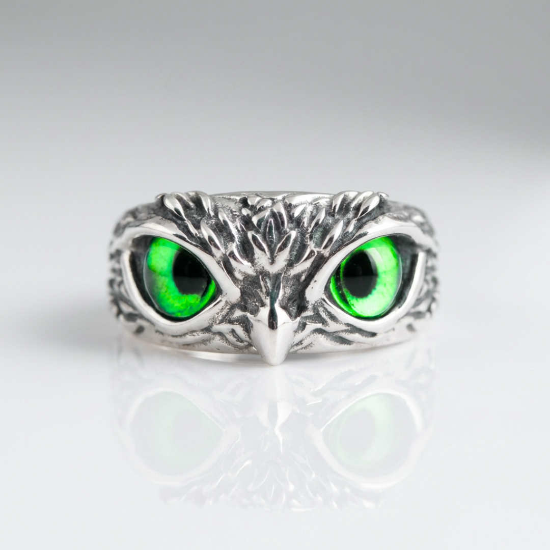 Eleganter Eulen Statement Ring