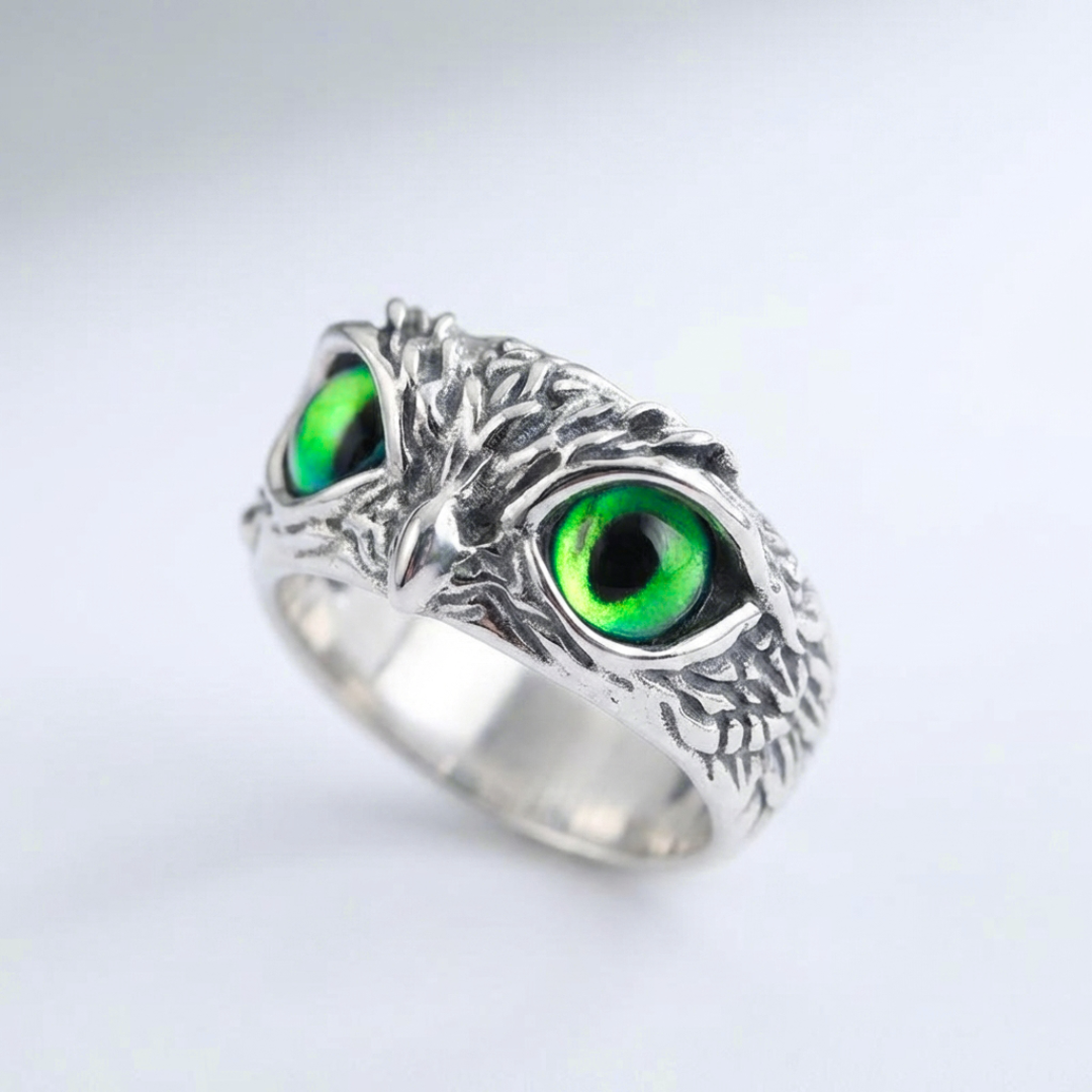 Eleganter Eulen Statement Ring