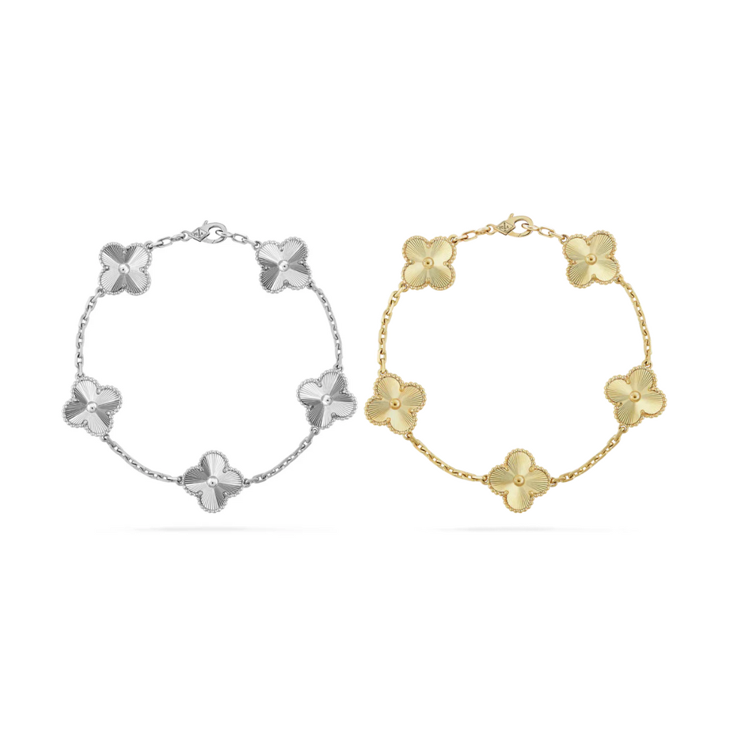 2-Teiliges Clover Armband-Set - Silber/Gold