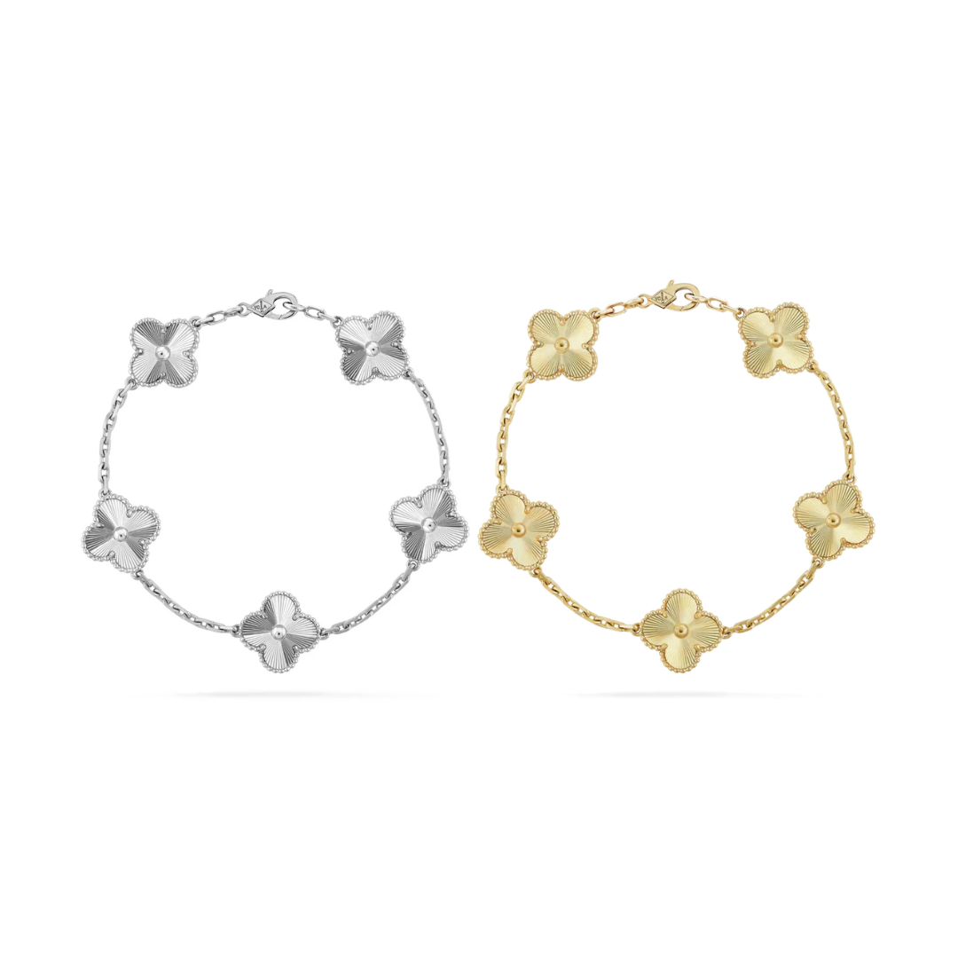 2-Teiliges Clover Armband-Set - Silber/Gold