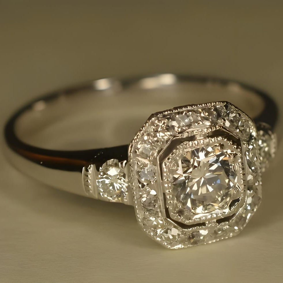 Vintage Kristalline Silberring