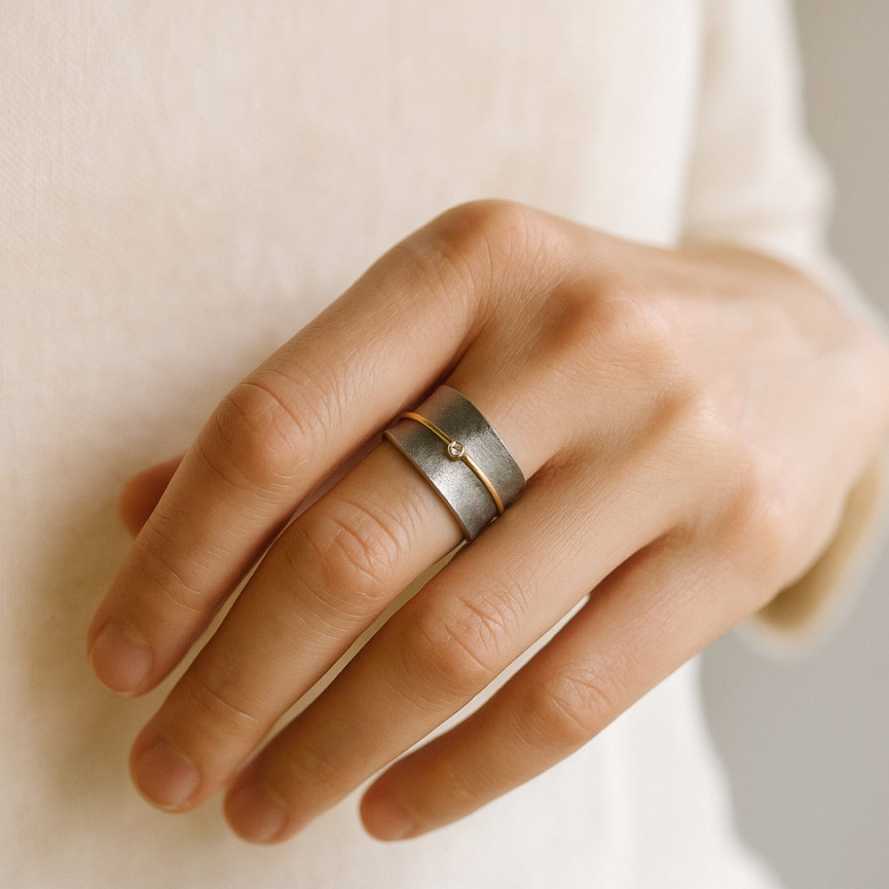 Zirkonia Silber Statement Ring