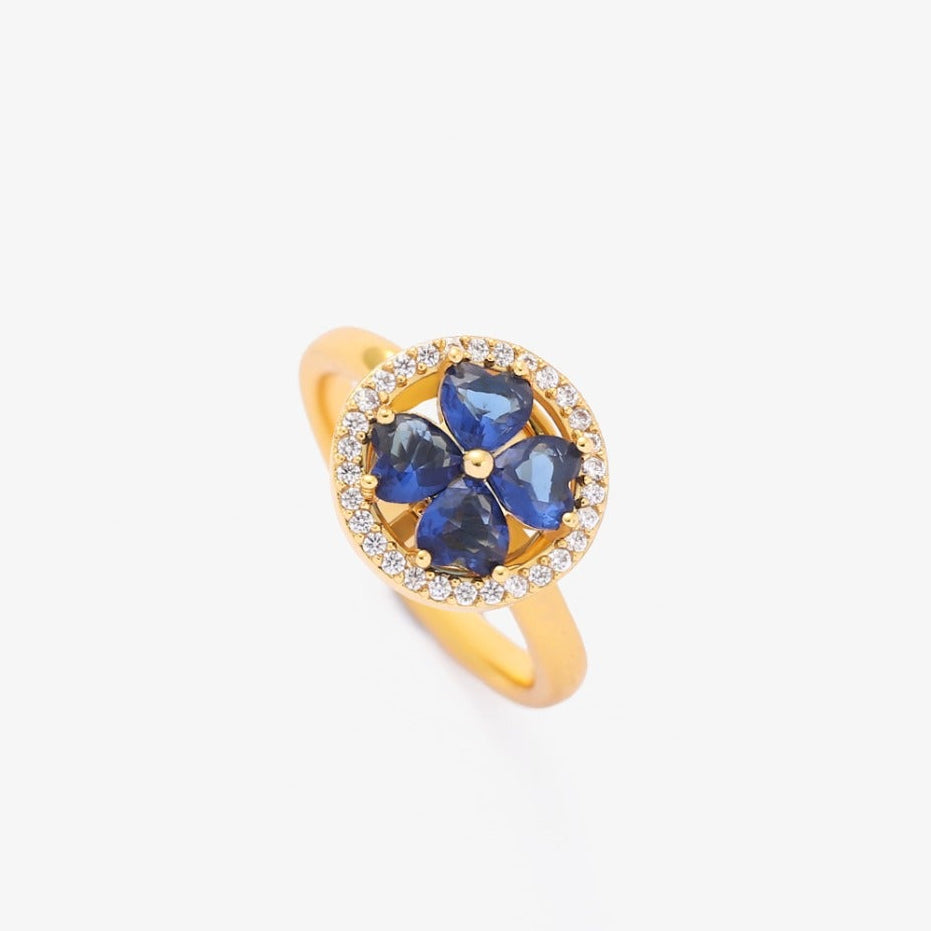 Saphirherzen Drehender Goldring