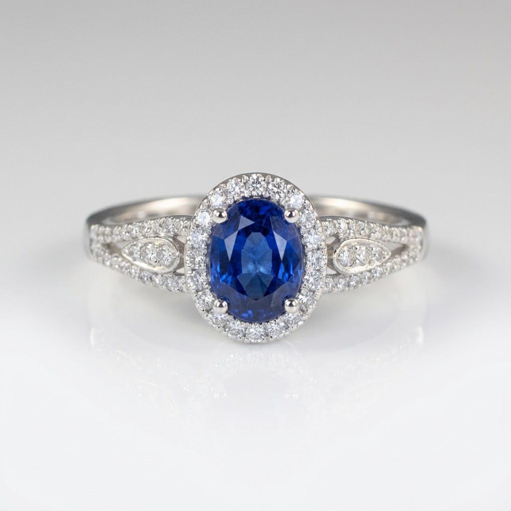 Saphir Halo Vintage Ring