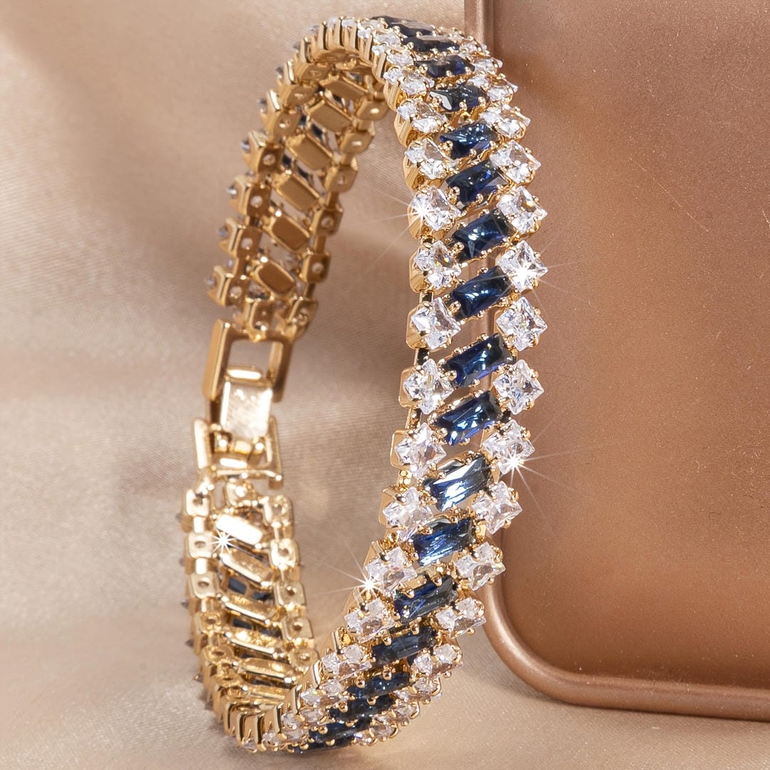 Karolina Geometrisches Saphirsteine Armband