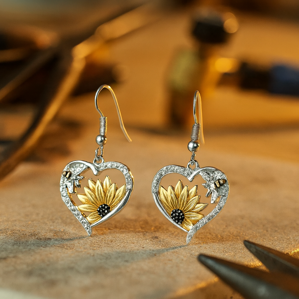 Boho Sonnenblumen Bienen Ohrringe