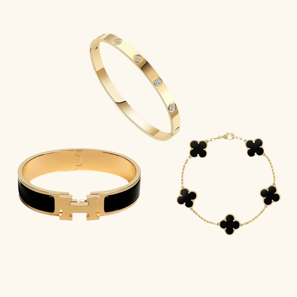 3-Teilig | Armband-Set Schwarz