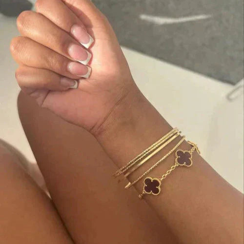 CLOVER | Armband Schwarz/Gold