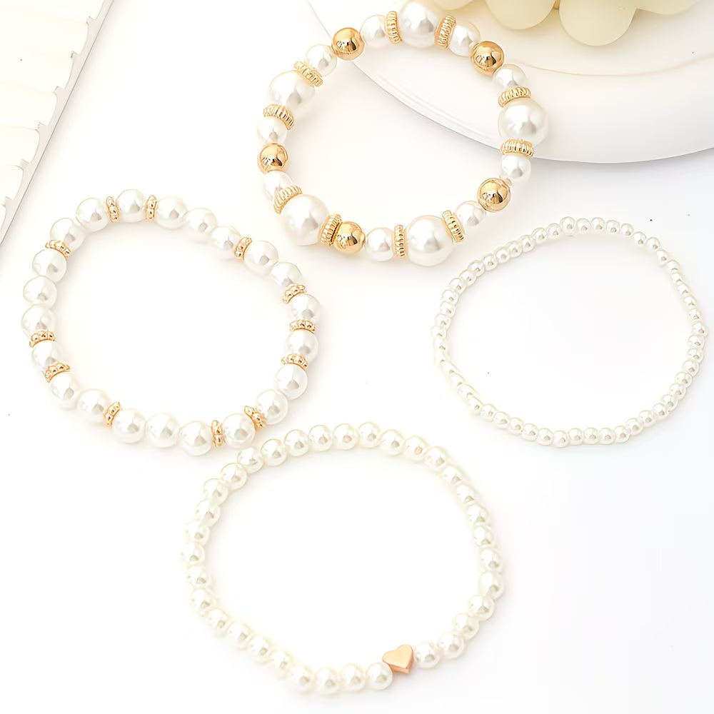 Perlen-Stapelarmband-Set