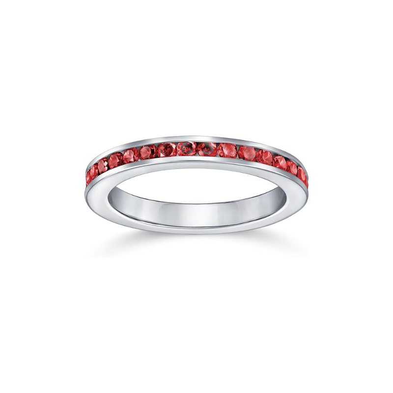 Rubin Ewigkeit Band Weißgoldring