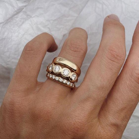 Zirkonia Geschmiedeter Goldring