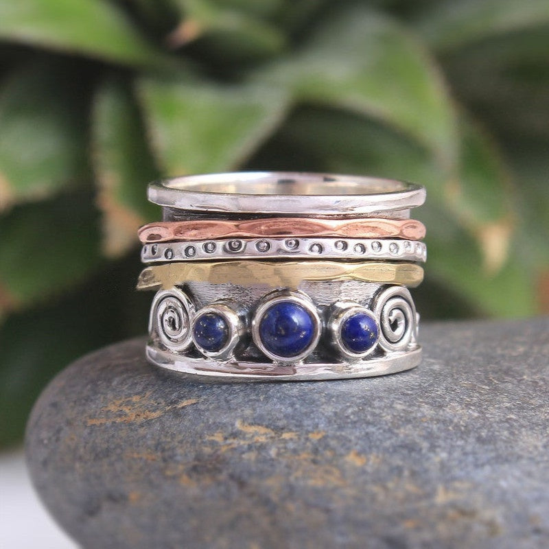 Vintage Silber Bohemian Hohlring