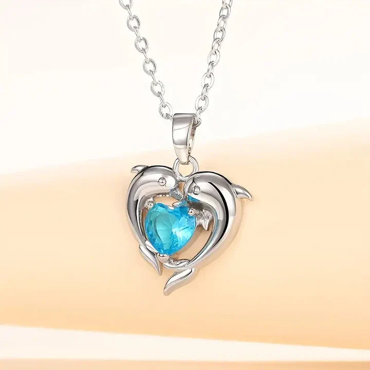 Oceanheart Zwillinge Weißgold Halskette
