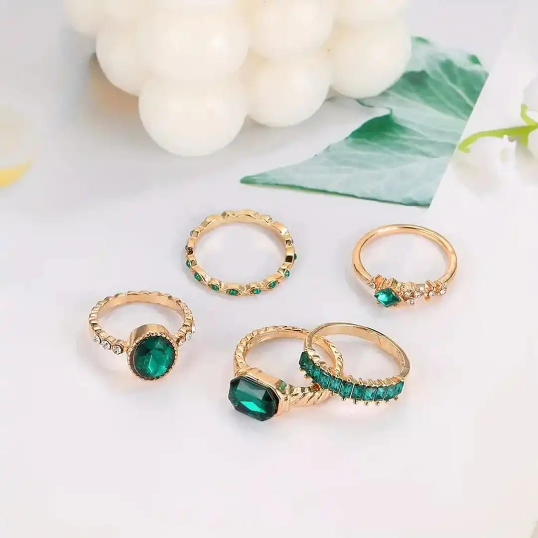 Zarina Exquisite Smaragd Goldring Set