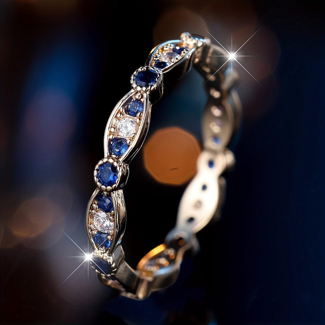 Saphir Mitternachts-Konstellation Bandring