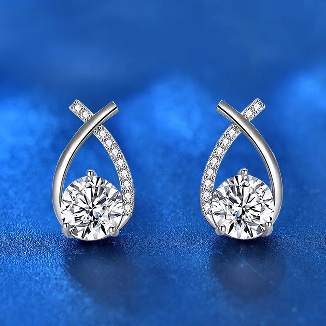 Luxus Verdrehte Tropfen Cubic Stud Ohrringe