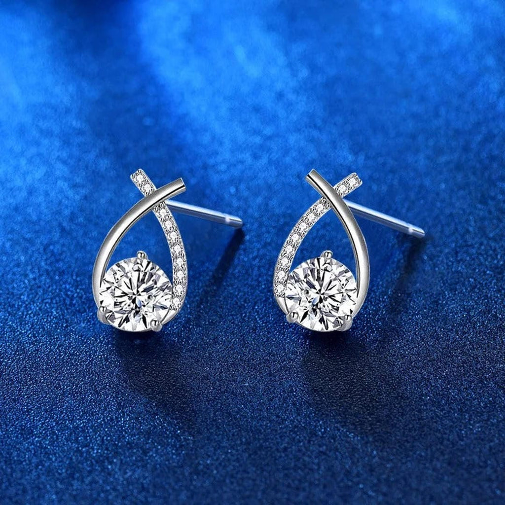 Luxus Verdrehte Tropfen Cubic Stud Ohrringe
