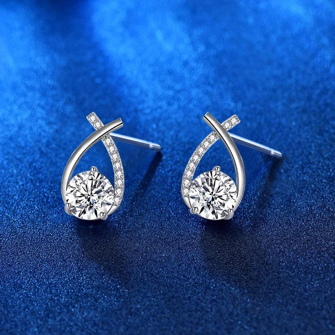 Luxus Verdrehte Tropfen Cubic Stud Ohrringe